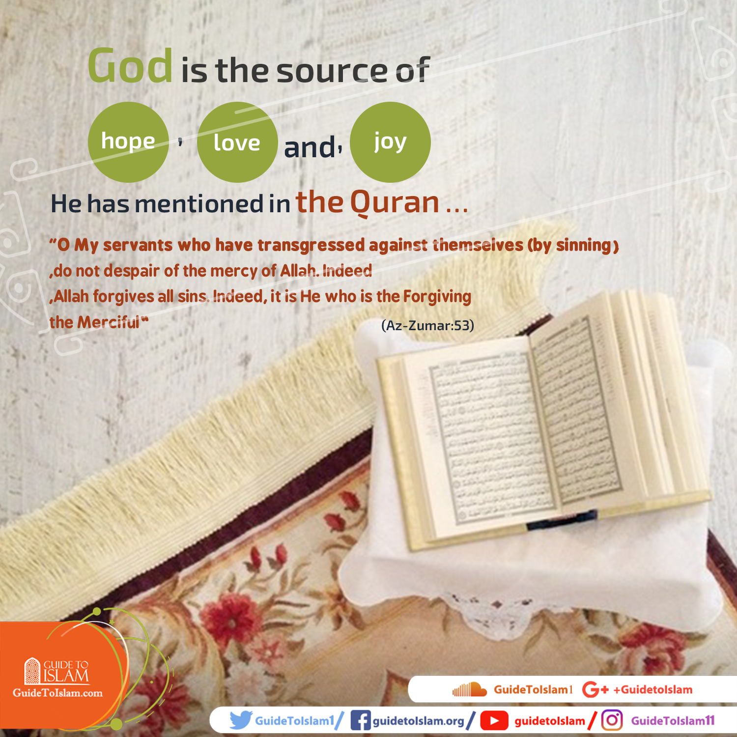 God is the source of hope, love, and joy